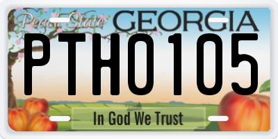 GA license plate PTH0105