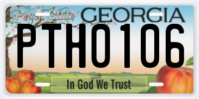 GA license plate PTH0106