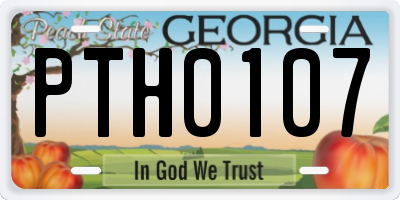 GA license plate PTH0107