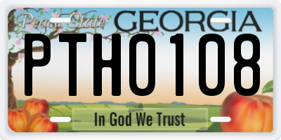 GA license plate PTH0108