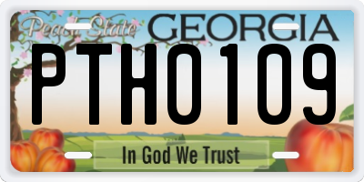 GA license plate PTH0109