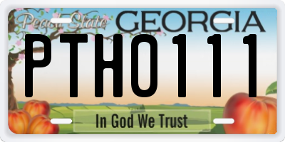 GA license plate PTH0111