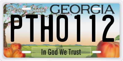GA license plate PTH0112