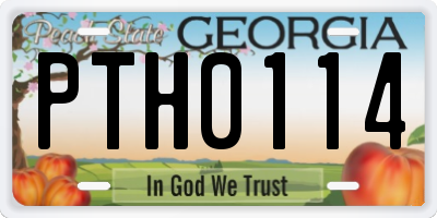 GA license plate PTH0114
