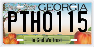 GA license plate PTH0115