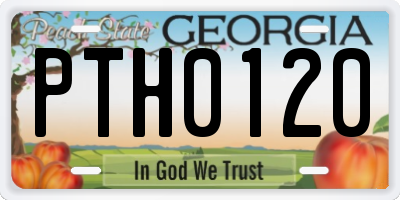 GA license plate PTH0120