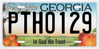 GA license plate PTH0129