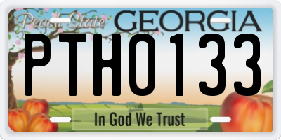 GA license plate PTH0133