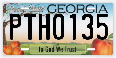 GA license plate PTH0135