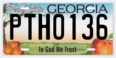 GA license plate PTH0136