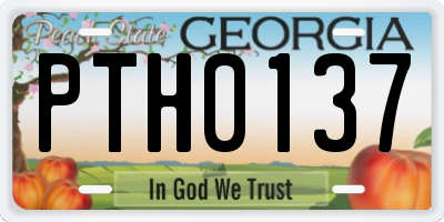 GA license plate PTH0137