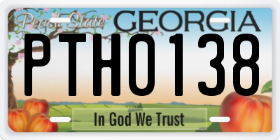 GA license plate PTH0138