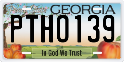 GA license plate PTH0139
