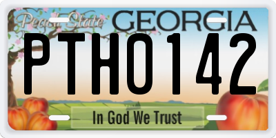 GA license plate PTH0142