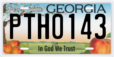 GA license plate PTH0143
