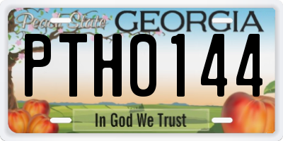 GA license plate PTH0144