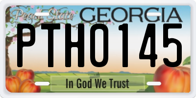 GA license plate PTH0145