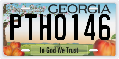 GA license plate PTH0146