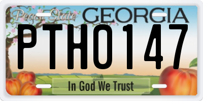 GA license plate PTH0147