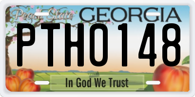 GA license plate PTH0148