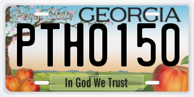 GA license plate PTH0150