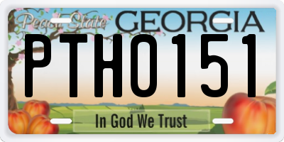 GA license plate PTH0151