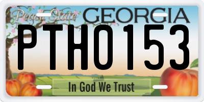 GA license plate PTH0153