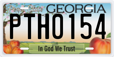 GA license plate PTH0154