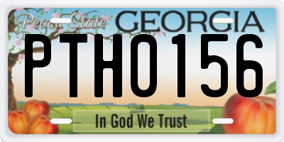 GA license plate PTH0156