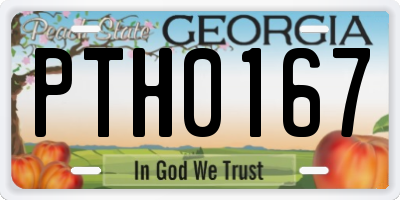 GA license plate PTH0167