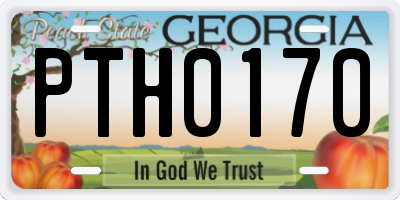 GA license plate PTH0170