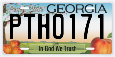 GA license plate PTH0171