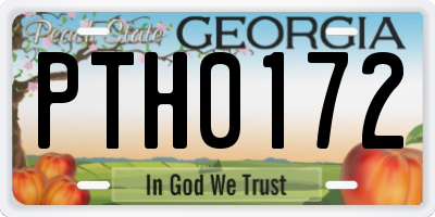 GA license plate PTH0172