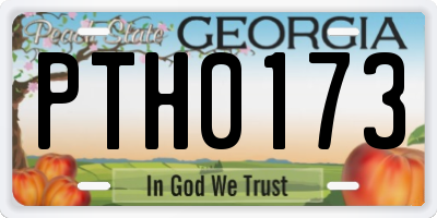 GA license plate PTH0173