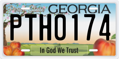 GA license plate PTH0174