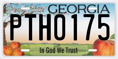GA license plate PTH0175