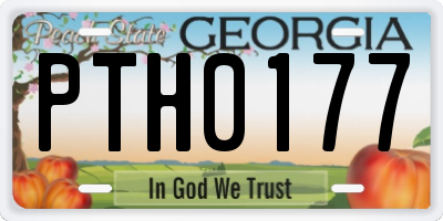 GA license plate PTH0177