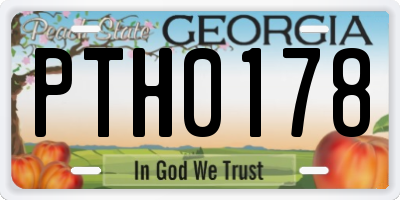 GA license plate PTH0178