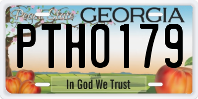 GA license plate PTH0179