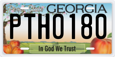GA license plate PTH0180