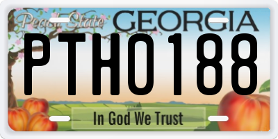 GA license plate PTH0188