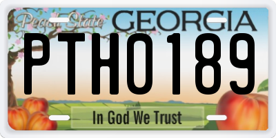 GA license plate PTH0189