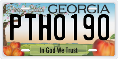 GA license plate PTH0190