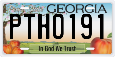 GA license plate PTH0191