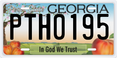 GA license plate PTH0195