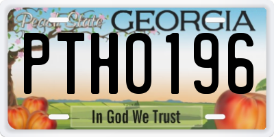 GA license plate PTH0196