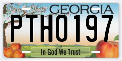 GA license plate PTH0197