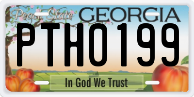 GA license plate PTH0199