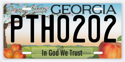 GA license plate PTH0202