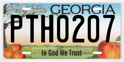 GA license plate PTH0207